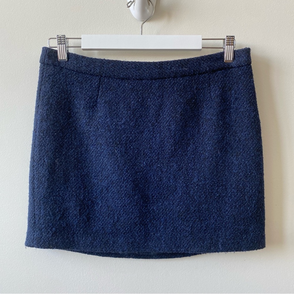 Gap Factory Tweed Tapestry Classic Navy Blue Women's Mini Skirt Size 4